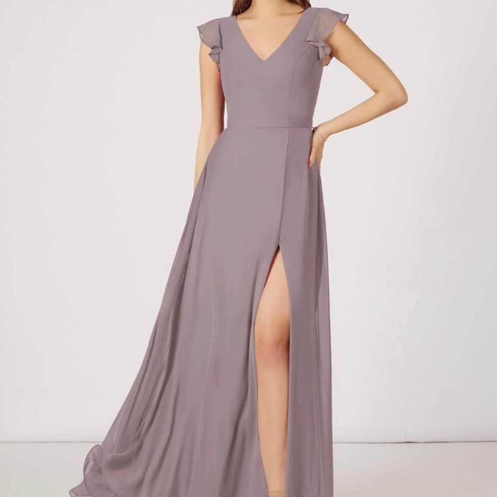 Azazie Claudine Bridesmaid Dress Dusk (Purple Mauve Grey)